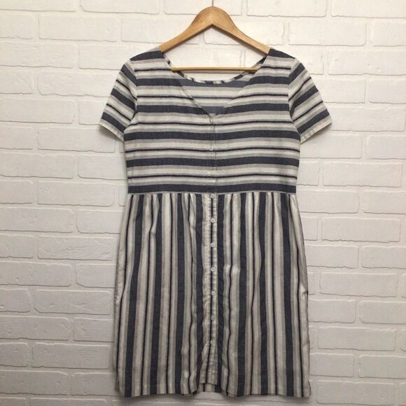 DRESS 100% cotton dress Twik Simons blue white stripes in small - Picture 16 of 16
